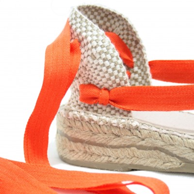 Mid Heel Espadrilles Tres Vetes Orange