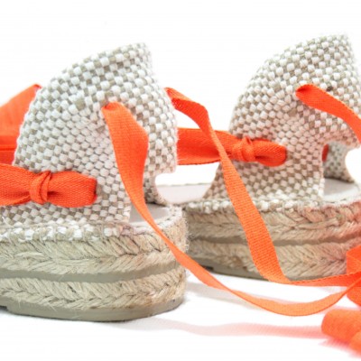 Mid Heel Espadrilles Tres Vetes Orange