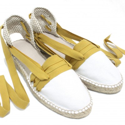 Mid Heel Espadrilles Tres Vetes Mustard