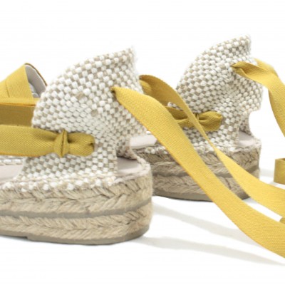 Mid Heel Espadrilles Tres Vetes Mustard