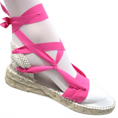 Mid Heel Espadrilles Tres Vetes Fuchsia