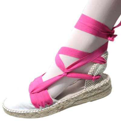 Mid Heel Espadrilles Tres Vetes Fuchsia