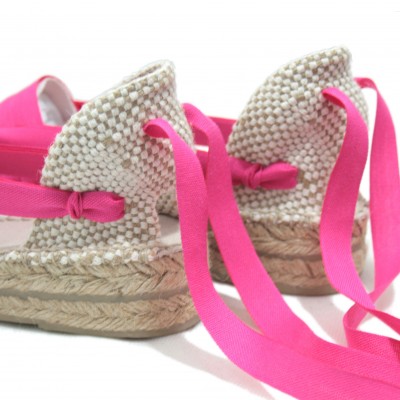 Mid Heel Espadrilles Tres Vetes Fuchsia