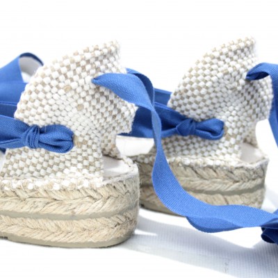 Mid Heel Espadrilles Tres Vetes Electric Blue