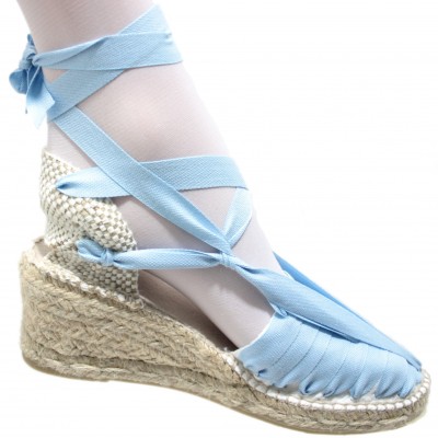 Heel Espadrilles Pintxo or Set Vetes Light Blue