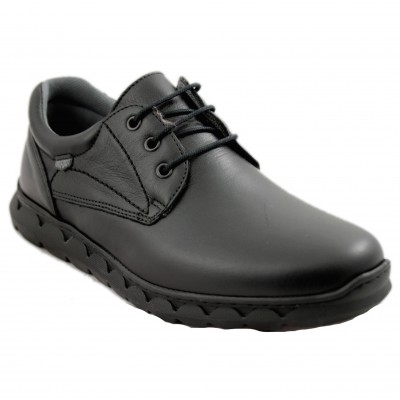 On Foot 600 - Zapatos de Hombre Clásicos de Color Negro Con Cordones y Cómodas