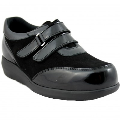 Pinosos 7670-H - Very Light Black Women's Shoes with Two Velcro Closures Special Wide Diabetic Feet